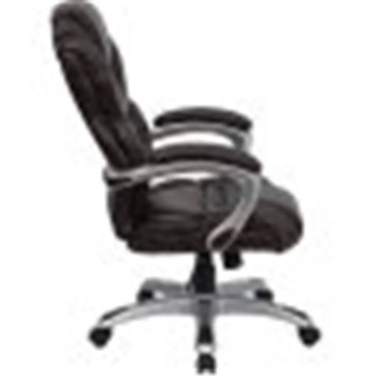 Flash Furniture Sturdy High Back Office Chair - Brown Leather Upholstered Executive Chair with Leather Padded Loop Arms, Pneumatic Height Adjustment, High Back Chairs