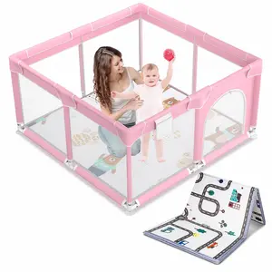 Baby Playpen with Mat, Indoor & Outdoor Playard Kids Activity Center with Gate, Sturdy & Safety Baby Fence,DealsForYouDays