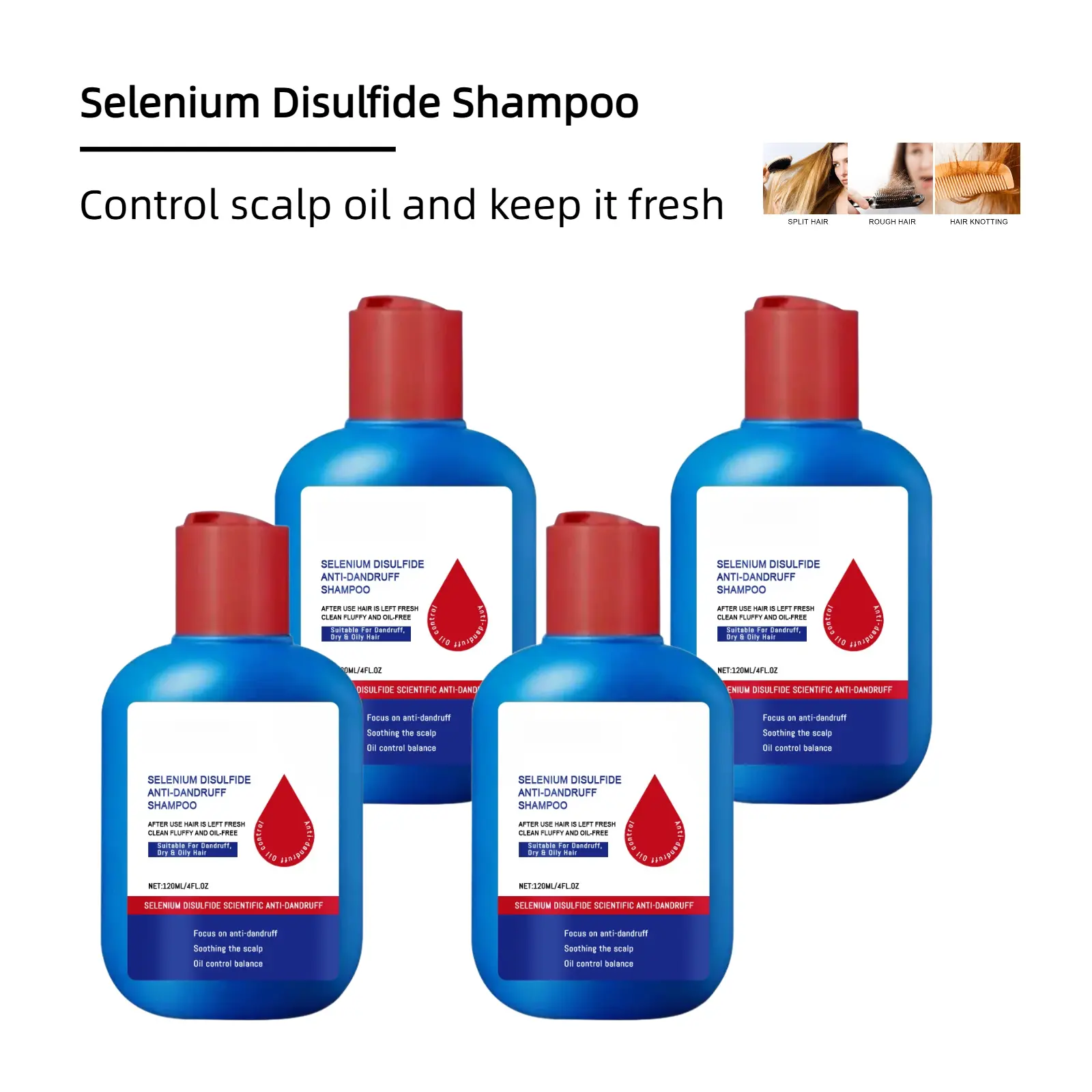 Selenium Disulfide Antifungal Anti-Dandruff Liquid Shampoo - Aloe & Sophora Extract Cleanser for Adults, Gentle Non-Stripping Scalp Treatment Shampoo, Oil Control, Irritation Minimizing, Balancing & Moisturizing Haircare