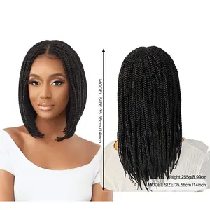 13x5x1HD Lace Front Swiss Lace Hand Braided with Baby Hair Front Box Braids Super Lightweight Micro Cornrow Twisted for Dark Brown Women Natural Looking Knotless Glueless Braids braided wigs14inch Braided Wigs,