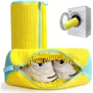 Padded Mesh Shoe Laundry Bag for Washing Machines, Polyester 39x19cm Protective Wash Net with Shape-Preserving, Resistant Design for Sneakers, Laundry Tools & Accessories