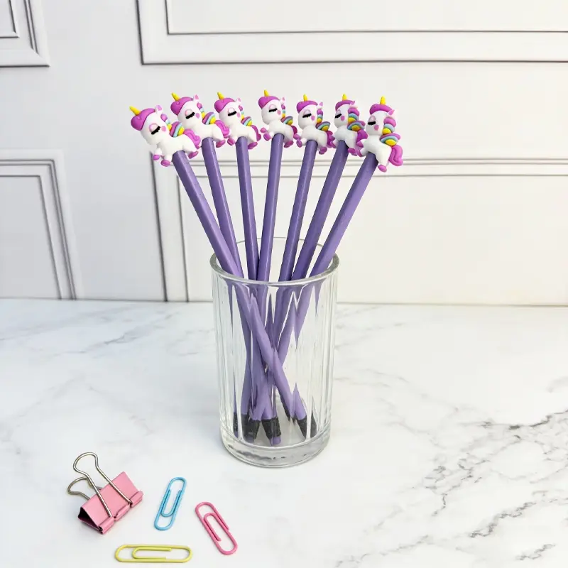 15/25pcs Creative, Cute and Colorful Unicorn-shaped Theme Wooden Pencils. Campus-designed Unicorn Series Wooden Pencils for Back-to-School Season, Creative Gifts. Colors are Random.