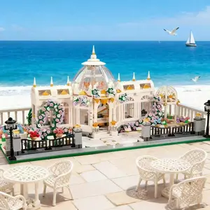 Classic Garden Plaza Building Blocks Set, High-Quality Abs Material, Creative Assembly Model Kit, Ideal Christmas Gift, Block Decoration, Construction Building Blocks