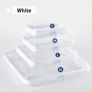 Clear Hard Plastic Zipper Storage Bags, 6 Sizes Transparent Travel Makeup Pencil Snack Organizer Pouches