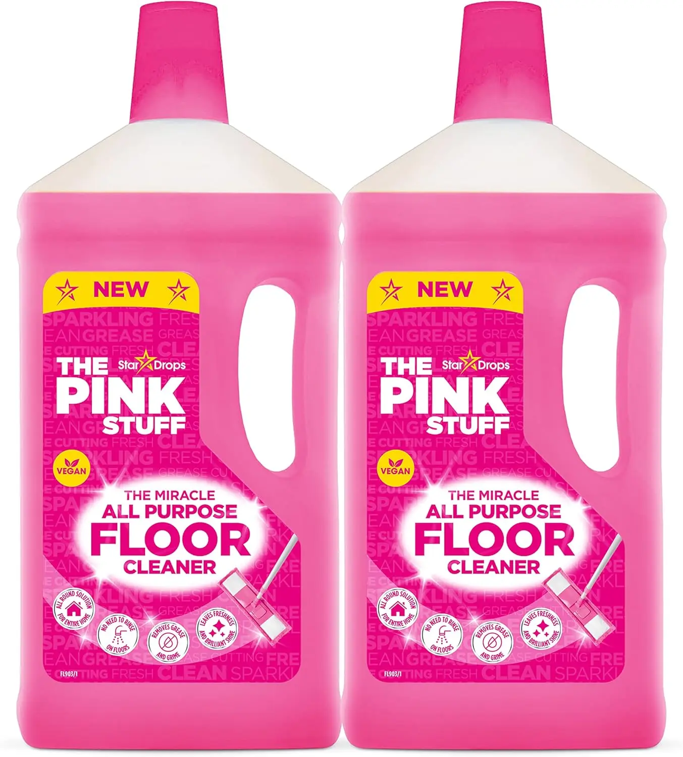 Stardrops - The Pink Stuff - The Miracle All Purpose Floor Cleaner - Pack of 2, 67.6 Fl Oz