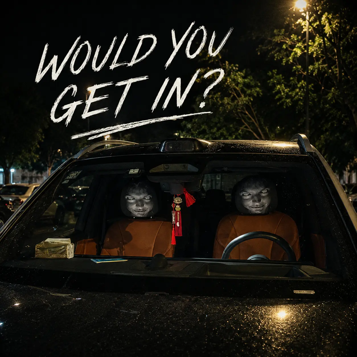 Glow Horror Car Headrest Cover, Scary Ghost Face Car Decor, Halloween Car Accessories, Creepy Interior Decoration