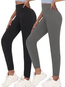 2 Pack Super Soft Leggings for Women with High Waist, Tummy Control No See Through, Ultimate Comfort for Yoga and Running, Comfy Stretchy Leggings