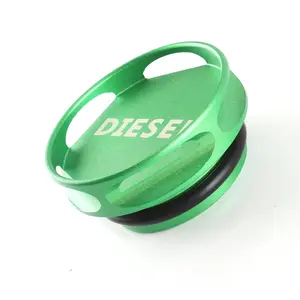 Diesel Fuel Cap for Ram and GM 3.0L Duramax-Updated Larger Magnetic Aluminum Tank Gas Cap fit 2013-2018 Ram 1500 2500 3500,2019-2024 GM Pick-up Truck Accessories Replacement Eco Tanks Magnetic Green