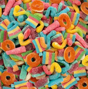 Ultimate Gummy Candy Mix – 2 LB Bag of Peach Rings, Sour Worms, Bottles, Belts & Watermelon Wedges – Fruity, Sour & Sweet Bonbon Treats for All Ages Snack