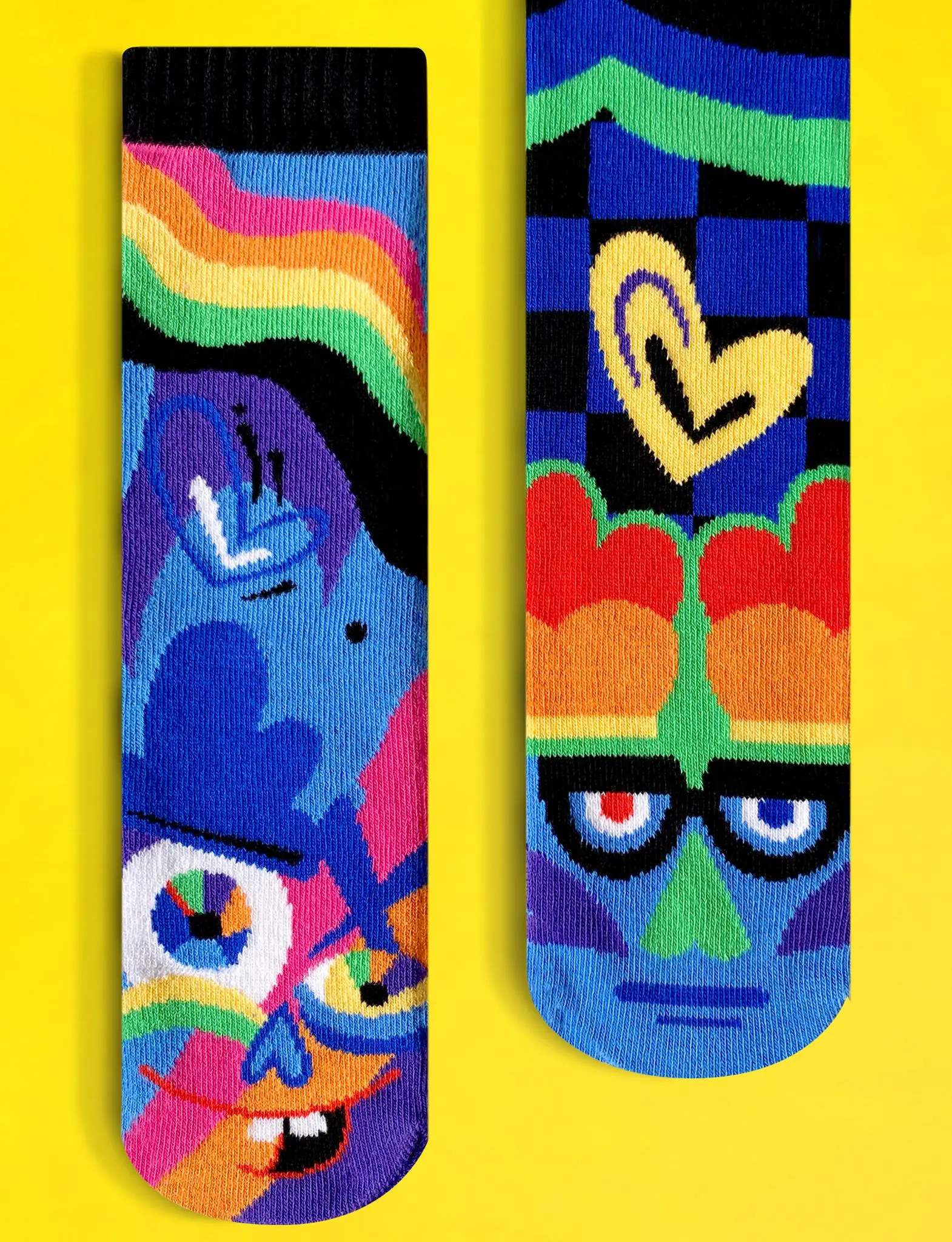 PALS Jason Naylor Silly & Serious Mismatched Socks - Dopamine Style, All Seasons, Unisex, Crew-Length, 76% Cotton, OEKO-TEX® Certified, Limited Edition