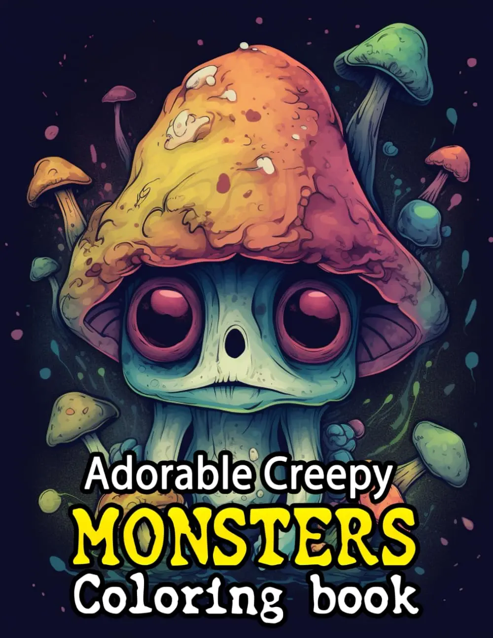 Adorable Creepy Monsters Coloring Book for Adults: 55+ Fantasy Creatures for Fun, Relaxation & Stress Relief