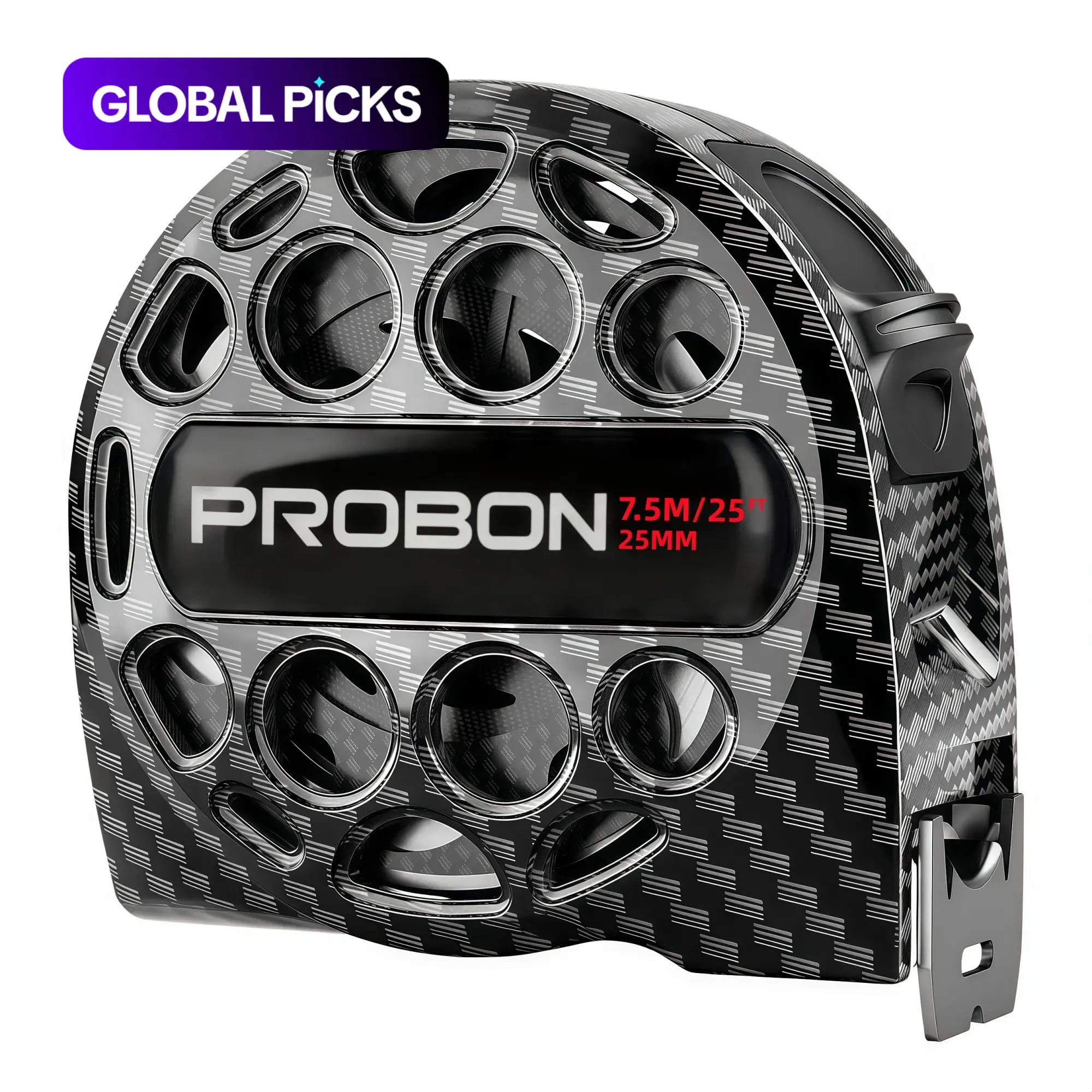 16/25 FT Retractable Stainless Steel Tape Measure, Thickened Hollow Shell Dual Scale Inch Metric Measuring Ruler, Waterproof Wear Resistant Shockproof Tool with Movable Slide Hook #GLOBAL PICKS