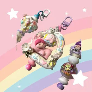 Silicone and Acrylic Bead Keychain for Charm Accessories