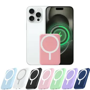 Power bank Power bank charger Portable power bank Magnetic power bank 5000mAh Magnetic Wireless Power Bank, Ultra-Slim Compact Portable Power Bank with 20W Wired & 15W Wireless Output, 20W Input, Type-C Input/Output,  Compatible with iOS system usb