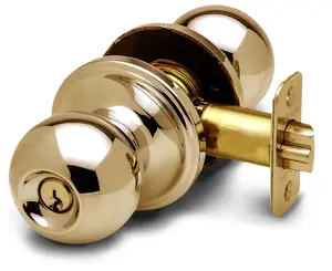 Copper Creek Entry Door Knob – Keyed Entry Handle with Lock and Key, ANSI Grade-3 Certified, DIY-Friendly Install for Interior and Exterior Entrance Doors – Polished Brass (1 Pack)
