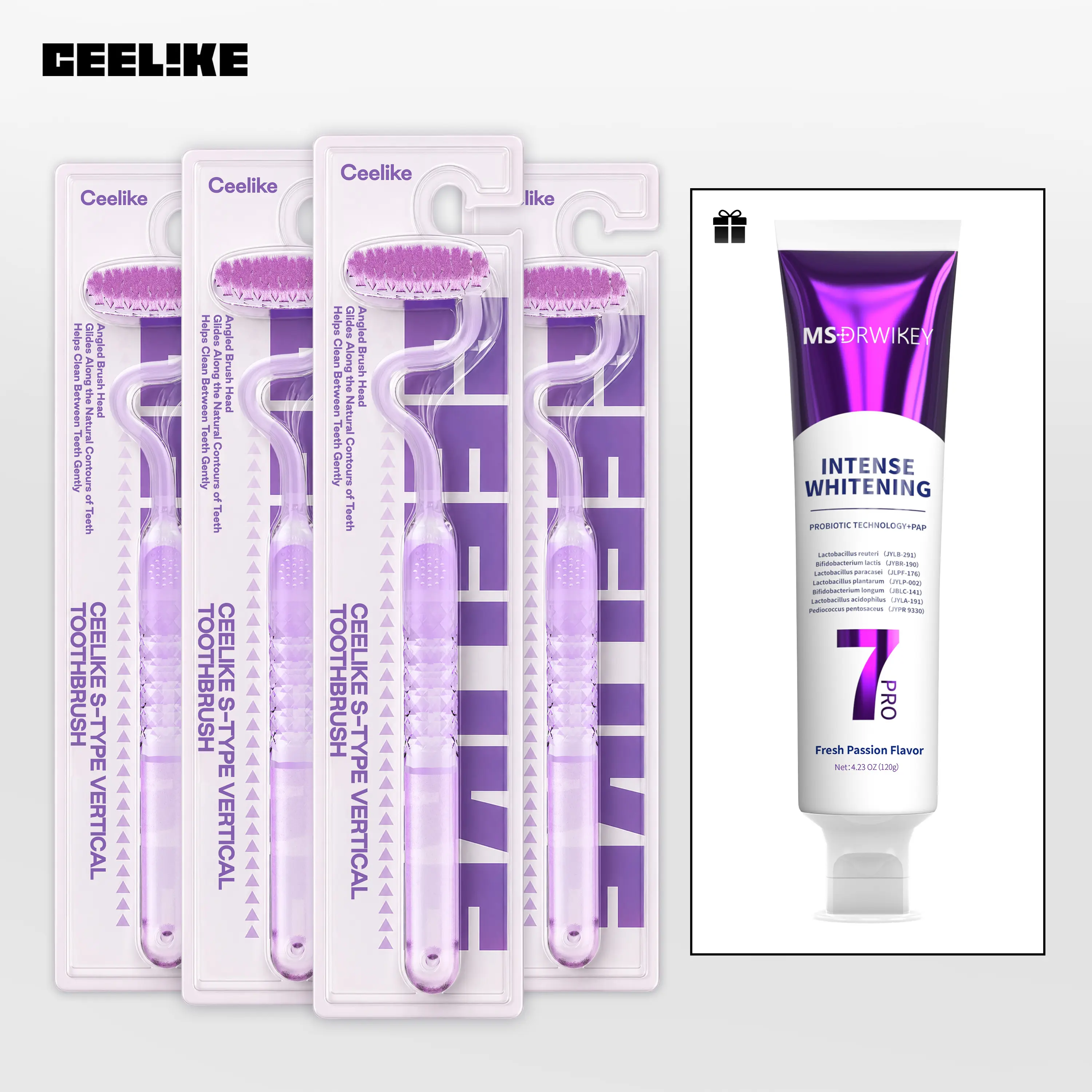 CEELIKE S-Type Vertical Toothbrush - Ultra-Fine Soft Bristles, Oval Design, Polypropylene & PBT Plastic Construction, Unisex Adults Deep Oral Cleaning Single Item Toothbrush, Daily Care
