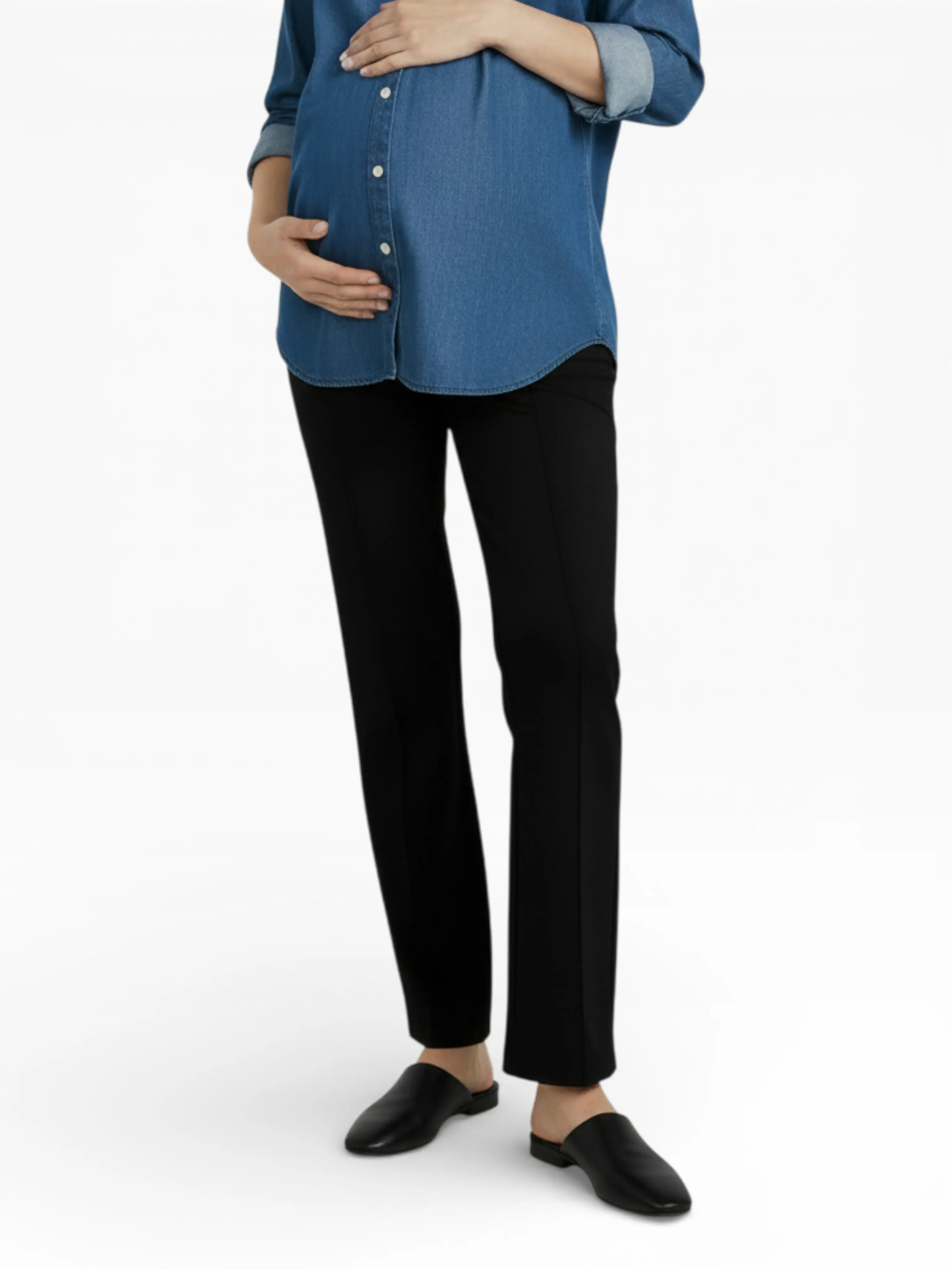 Motherhood Maternity Mia Secret Fit Over the Belly Slim Straight Leg Work Pants - Pregnancy Pants