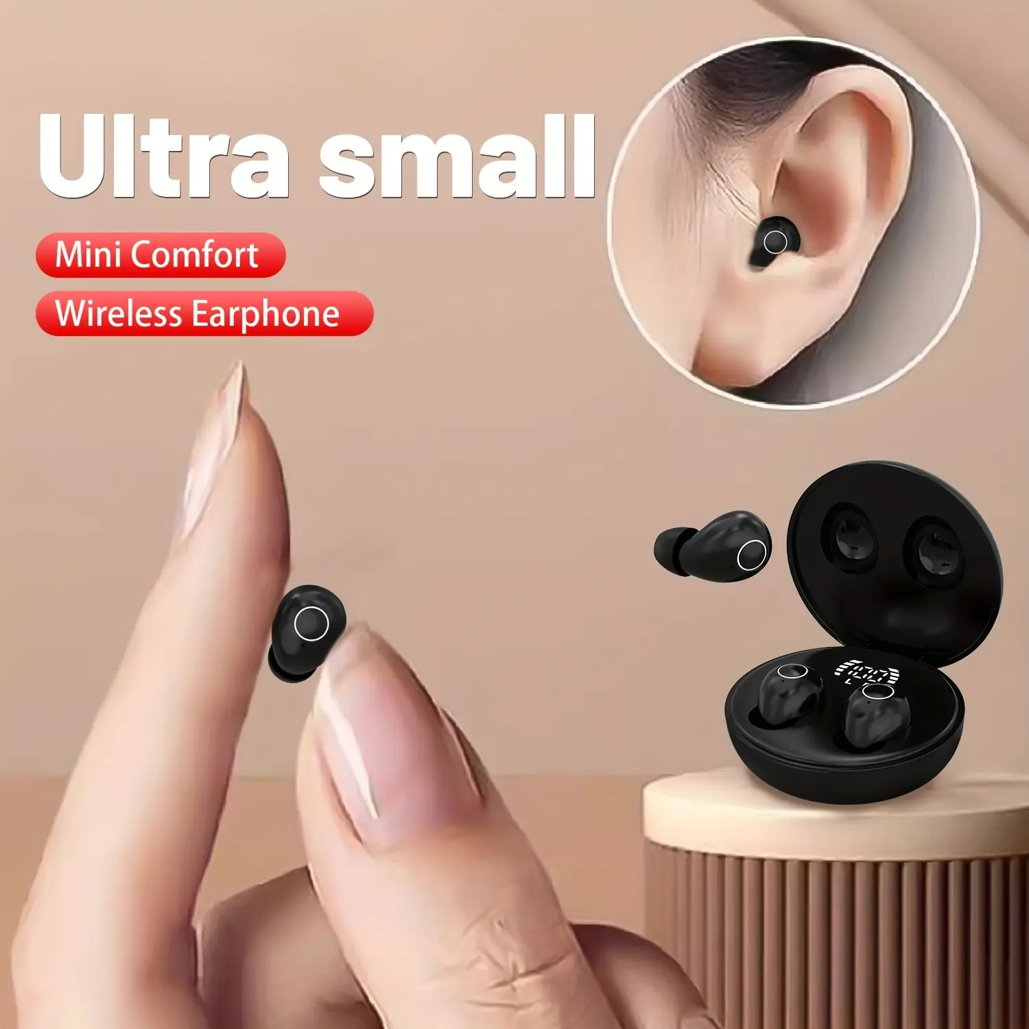 Wireless Sleep Earphones - New Ultra-Thin Ultra-Small Invisible Dual-Ear Design, 18D Deep Bass, High-Definition HIFI Audio, Running & Music Use, Universal Birthday Gift for Boys, Not Water Resistant Electronic Earbud