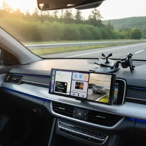 CD Slot Mount for CarPlay Screen, Secure 4 Button Lock CD Mount with 360 Degree Rotation, Car CD Player Mount Compatible with CarPlay Screens and GPS Monitors