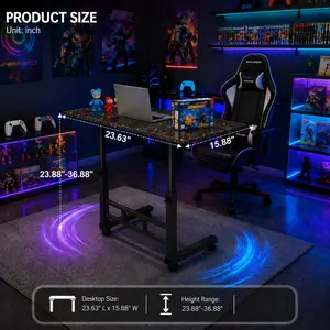 68 Part Adjustable Height Combination Game Table, Multi-Layer Game Accessory Storage Rack, Mobile Game Table with Casters, Black And White Game Furniture, Durable Frame Game Workbench, Space-Saving Combination Game Station, Without Battery