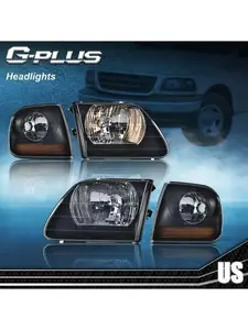 Black Headlights+Amber Corner Lights Fit For 97-2003 Ford F150/99-02 Expedition New