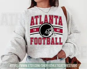 [Sale Up To 30%] + [Free Ship] Atlanta Football Vintage Sweatshirt T-Shirt,Retro Falcon Crewneck,Oversized Football Sweatshirt,Atlanta Football Fan Gift FLC17