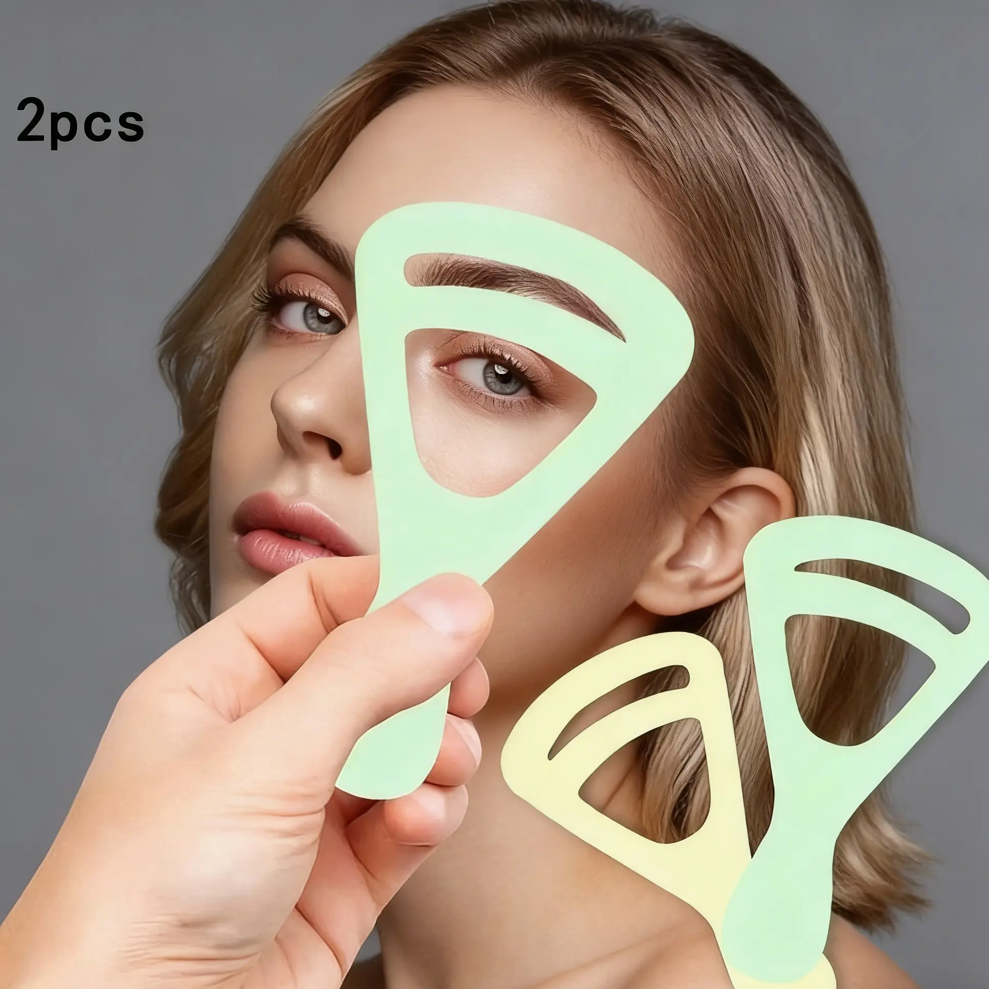 2pcs Eyebrow Shaping Stencil Kit, Reusable Brow Mapping Tool for Beginners, Quick & Easy Cosmetic Tools Facial Makeup Tool Makeup Helper, Time-Saving Beauty Accessory, Eyebrow Stencils