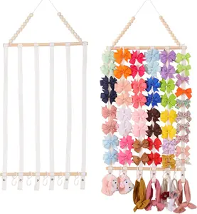 Bow Organizer for Girls Hair Bows Baby Headband Holder for Women Hair Headband Organizer for Girls Hair Bows Display Hair Bow Hanging for Nursery Room (White)