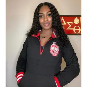 Delta Black Quarter Zip Sweatshirt Unisex