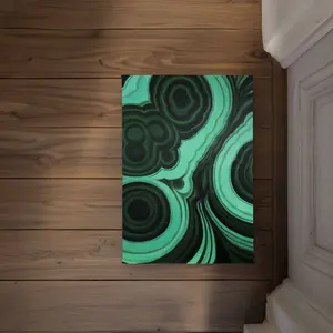Begin Home Decor CODM17243DKUXX 17 x 24 in. Malachite Stone Green Office Door Mat - Indoor & Outdoor Decor