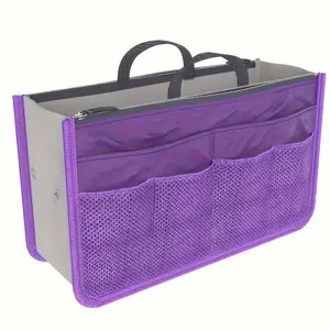 Multifunctional Storage Bag, Large Capacity Zipper Handbag, Portable Travel Organizer, Digital Insert Pouch, Soft Touch, Multiple Compartments