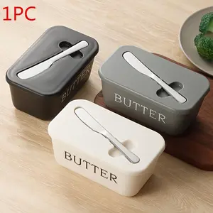 Butter Dish & Knife Set, Food Grade Butter Container with Serving Tray, Multifunctional Kitchenware Utensils Dinnerware for Home Hotel Restaurant