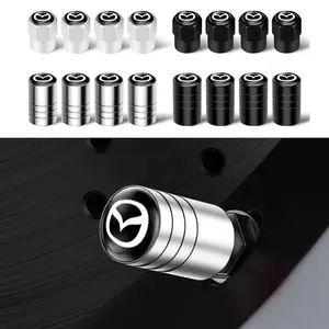 4Pcs Aluminum Alloy Car Wheel Tire Valve Caps Valve Stem Dust Cover Accessories For Mazda 3 6 2 5 CX3 CX4 CX5 CX-3 CX-5 CX-9 CX-8 CX-30 Atenza Axela Demio MX3 MX5 RX8 MP MS Speed Car Parts Auto Parts