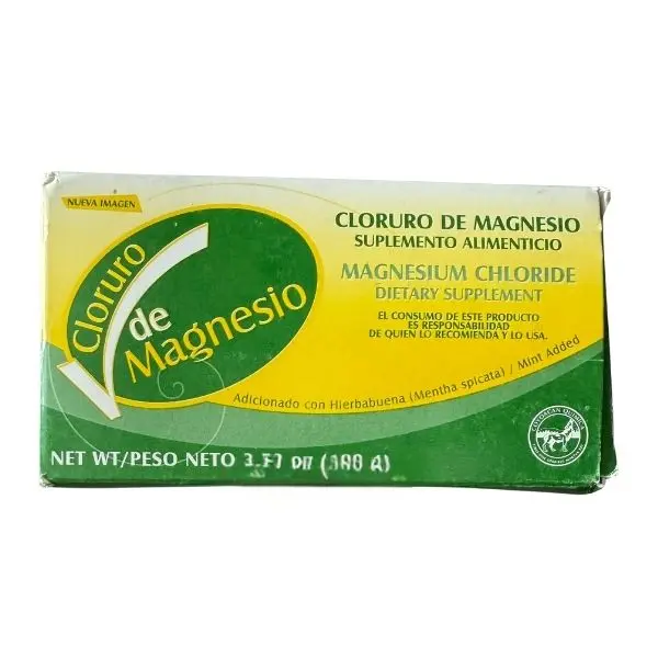 Cloruro de Magnesio - 100g Pure & Natural Magnesium Chloride Powder with Mint Added Dietary Supplement for Muscle Relaxation & Nerve Function Support