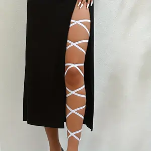 Multi Color Elastic Cross Cross Shoulder Strap Leg Chain Retro Style Body Chain Jewelry Decoration