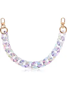 Acrylic Purse Fashion Chain Strap Chain Bag Chain Strap Detachable Purse Extender Chains Handle Replacement Straps Colorful Transparent Decoration Charm DIY Chains Accessories for Handbags Shoulder Bag Crossbody