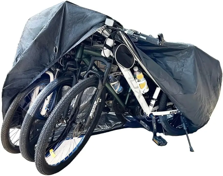 Bike Covers for 2 or 3 Bikes 2XL Large Outdoor Waterproof Bicycle Covers with Lock Hole for Mountain Road Electric Bicycles