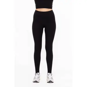 Black Stirrup High-Waist Active Workout Leggings