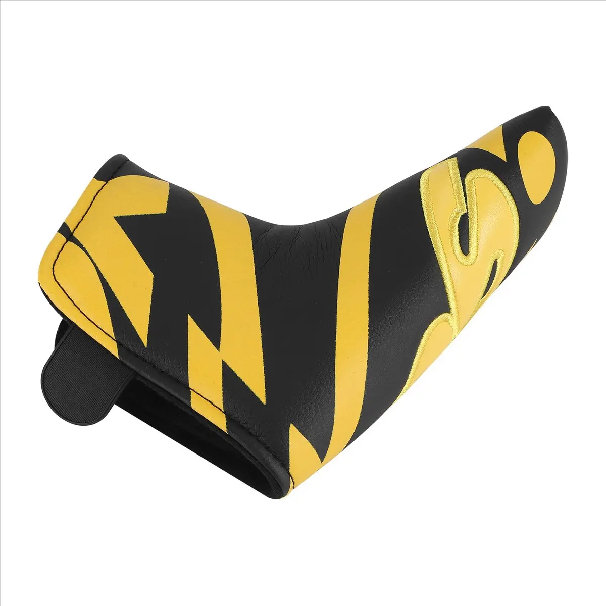Soft PU-Plush Golf Club Blade Putter Headcover, Faux Leather Buckle Closure, Water-Resistant Travel Golf Accessory, Embroidered "Yes" Pattern, Perfect for All Your Blade Putters to Enhance Your Play