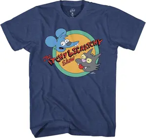 The Simpsons Itchy and Scratchy Show Logo T-Shirt for Adults