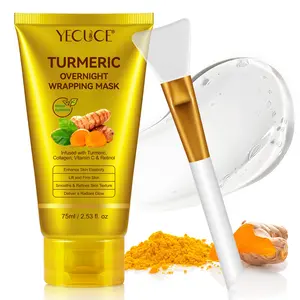 Turmeric Collagen Sleep Mask 75ML, Overnight Collagen Mask, Includes Applicator Stick, Smooths Skin Texture, Improves Uneven Tone, Moisturizing Face Mask for Women