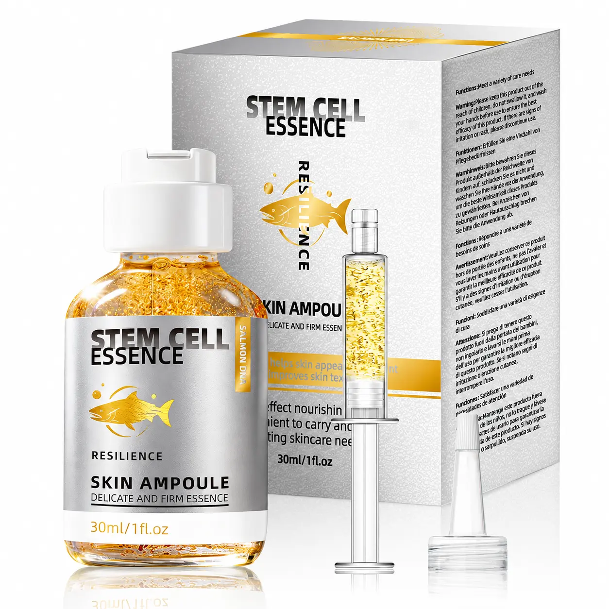 Salmon DNA Serum PDRN Peptide for Face Brightening, Korean Microneedling Serum with Niacinamide & Collagen, Intensive Hydration, Barrier Repair, Firming, Brightening & Glass Skin Glow