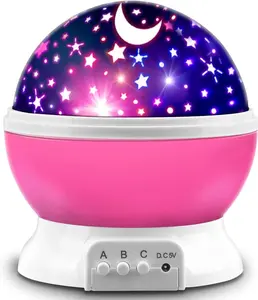 Star Projector Night Light for Kids Ages 1-14 | Rotating Starry Sky & Moon Projection, USB/Battery Operated | Cool Bedroom Decor & Top Holiday Gift Idea for Girls & Boys