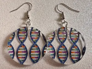 DNA Strand Earrings: Laser Cut Acrylic Science Earrings, Genes, Scientist, Biology, Genome, Doctor, Best Gifts for Her/Him/Them