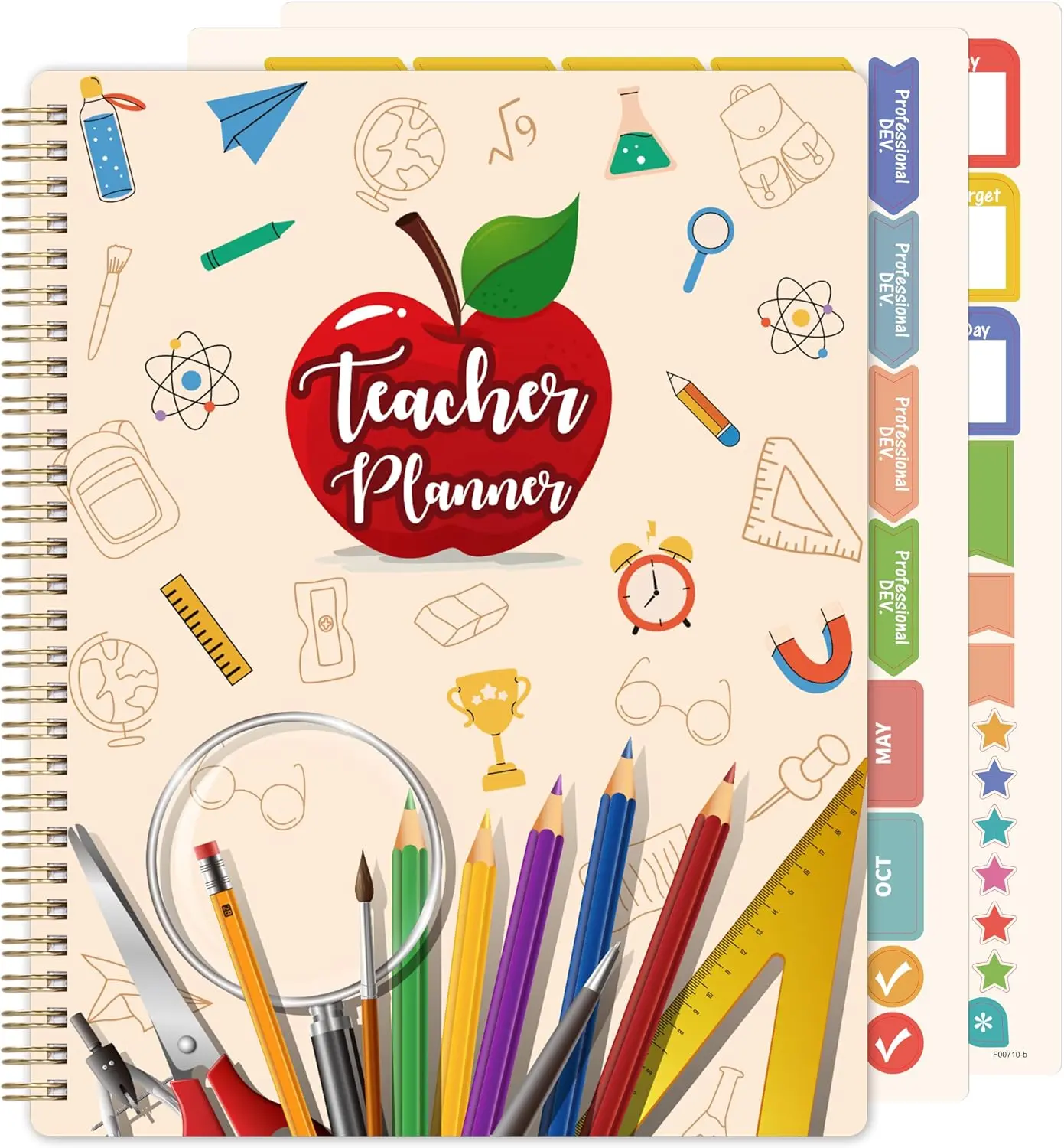 Teacher Planner - Undated Teacher Planner 9''x11'', Undated 2026-2027 Teachers Lesson Planners/Plan Book/Calendar Planners with Stickers, Schedules, Calendars and Inner Pockets