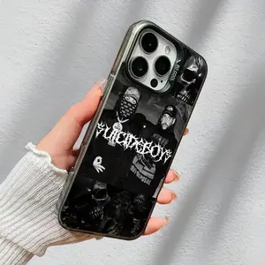 Underground Rap Music - Fashion Culture uicideboys Dark Skull Case |   Durable & Long-Lasting, Camera Protection Shockproof Anti-Falling Light Luxury Silvery Surface Comfort Non Slip Low Key Minimalist IMD Flat Print for iPhone 16/15 /14//13 12 11 Black T