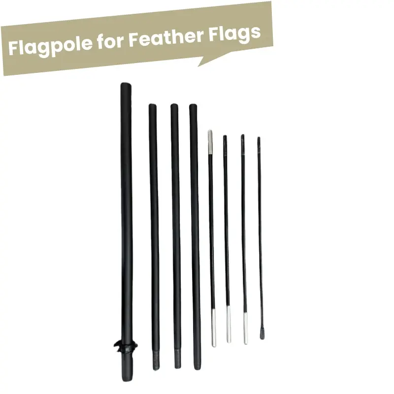 Feather Flag Pole Kit 11ft Tall 1 Pack Fits 8-9ft & 11-12ft Feather Flags Only,  Fiberglass Flag Pole  for Business Flags, Swooper Flags & Feather Banners