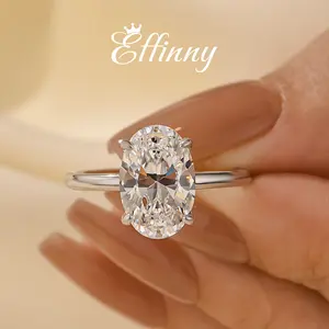 Effinny Jewelry 3.5ct Oval Cut Engagement Ring in S925 Sterling Silver, 5A Cubic Zirconia Promise Ring, Anniversary Ring for Women Outdoorfun