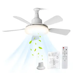 24-Inch Ceiling Fan Light with Remote Control, Three Speed Settings, LED 3000-6500k Color Temperature, Quiet, Memory Function, Ideal for Dining Room, Bedroom, Living Room, Kids' Room