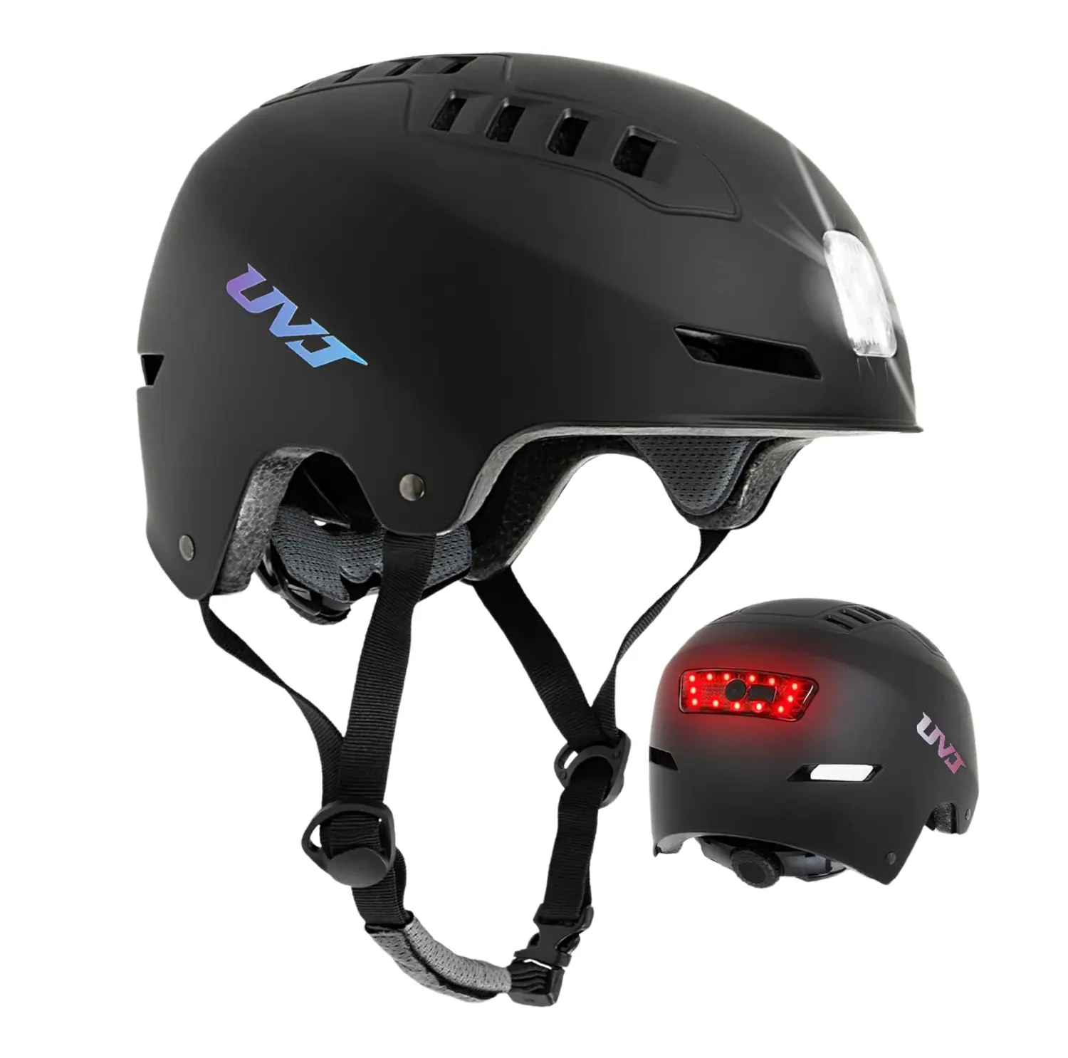 UVJ LED Light Bike Helmet - Front and Rear LED, High-Visibility Reflective Cycling Helmets & Accessories for Commuters, Dual-Motor Ebikes, MTB Upgrades, Front And Rear Led Cycling Helmets & Accessories